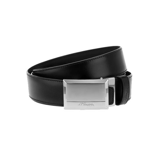 إس تي دوبون برشد اوتو لوك حزام جلدي اسود للرجال