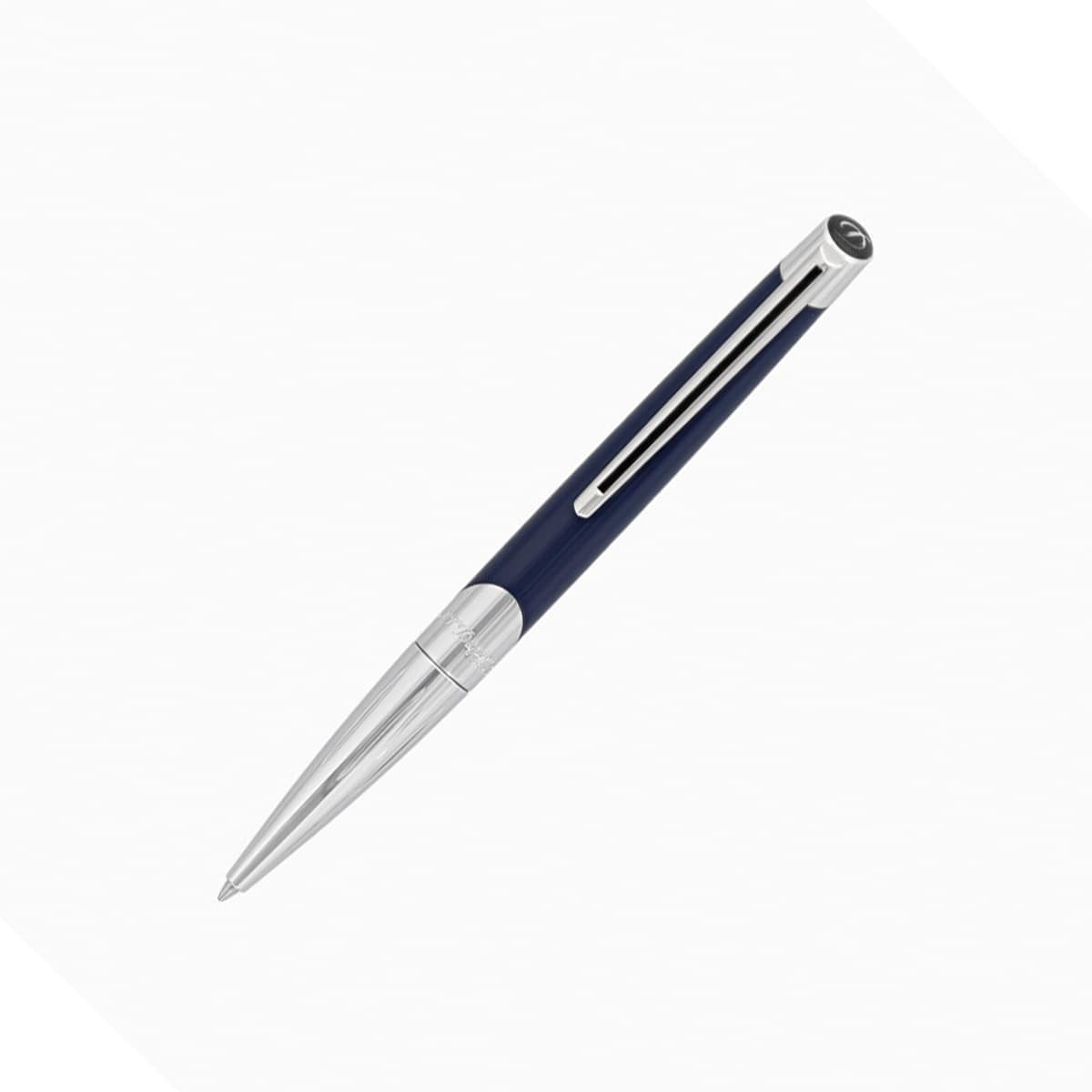 St Dupont Wi Defi Mil Ballpoint Silver Blue Navy Pen