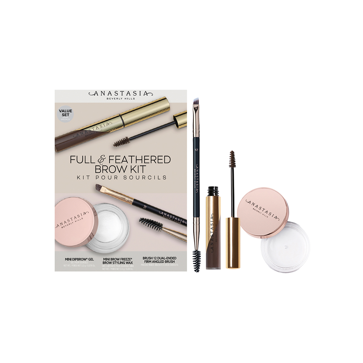 أنيستازيا بيفرلي هيلز فل أند فيثرد مجموعة الحواجب دارك براون