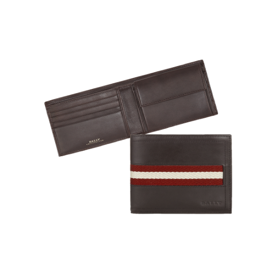 بالي محفظة جلد بني داكن رجالي