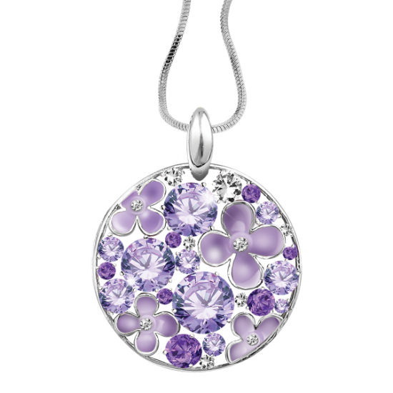 توسكو قلادة كريستال ملونة