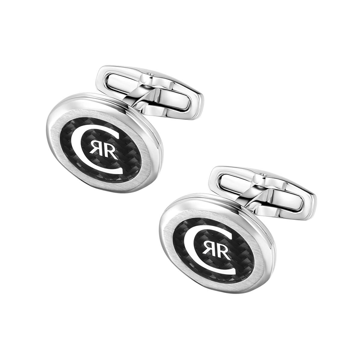 Cerruti 1881 Dark Octa Stainless Steel Black Carbon Cufflinks CIAGC0005601 
