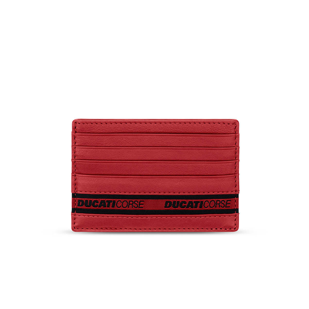 Ducati Nastro Leather Card Case for Men Red DTLGD2201101