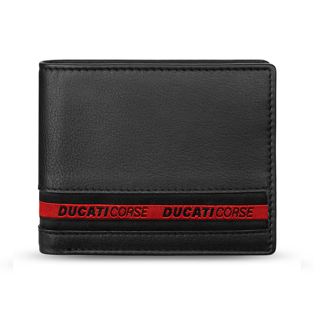 Ducati Nastro Leather Wallet with Coin Pocket Black DTLGW2201101