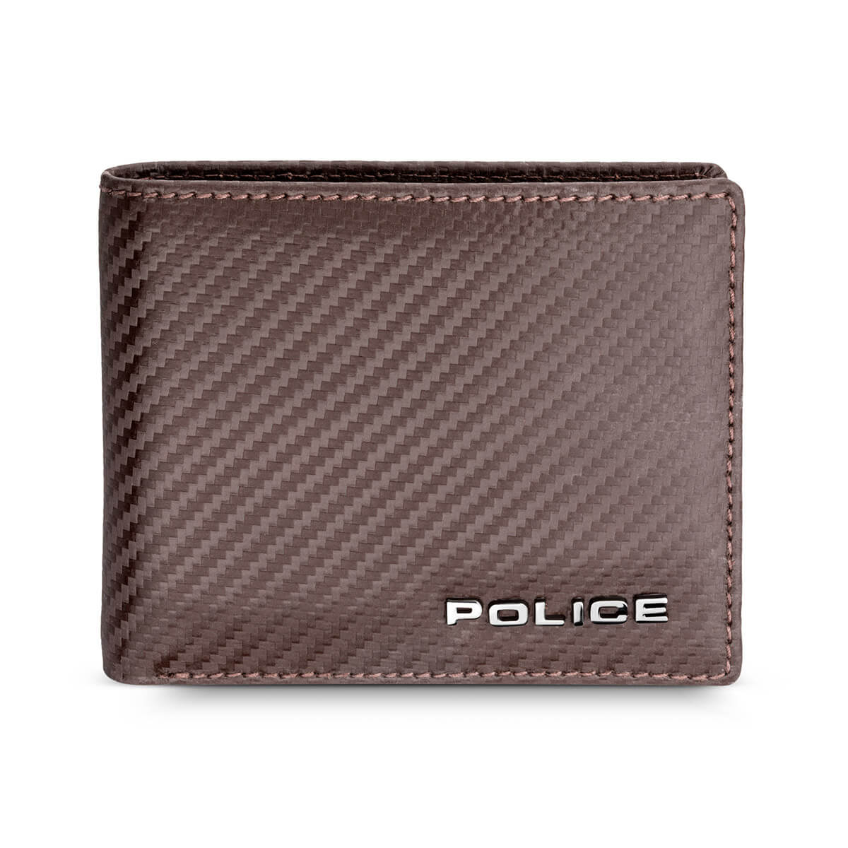 Police Taut Carbon Fibre Wallet Brown PELGW2100109