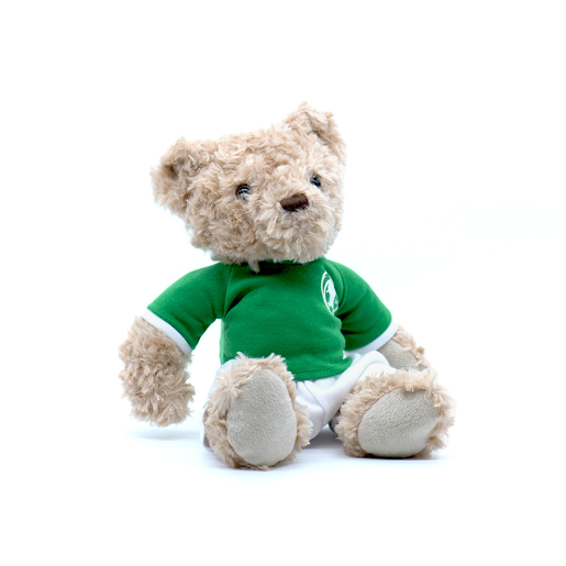 TEDDY BEAR , GREEN SHIRT / WHITE SHORTS