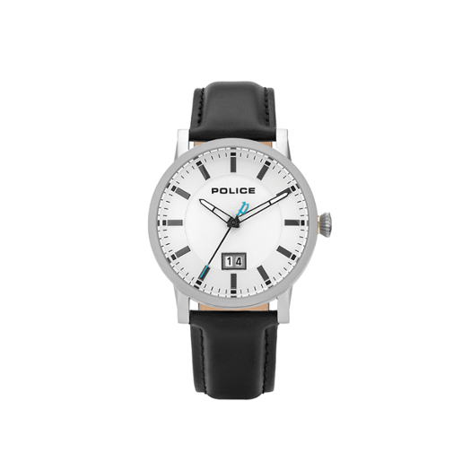 Police Watch For Men White Dial & Black Leather St