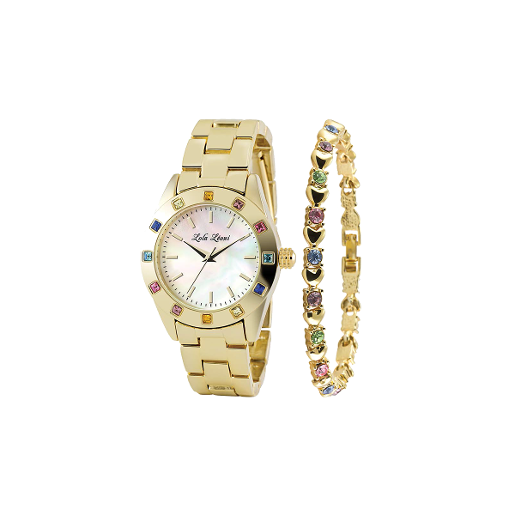Lola Leoni Gold With Stones Watch  Bracelet