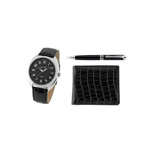 مونتين - طقم ساعة رجالية مع قلم و محفظة