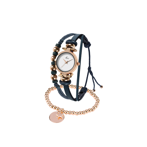 Hippie Chic Rose Collection Gold Navy Bracelet