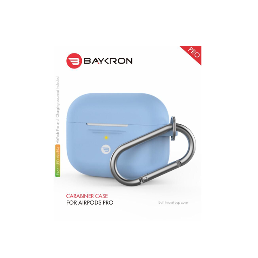 Baykron PT-P1SBL Silicone Case Airpods Pro W/Carabiner Sky Blue