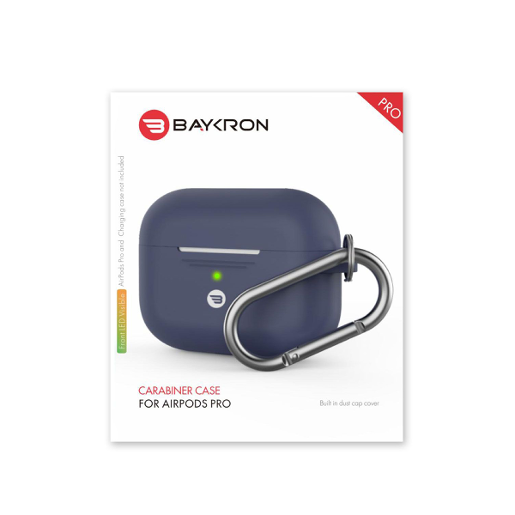 Baykron PT-P1MBL Silicone Case Airpods Pro W/Carabiner Midnight Blue