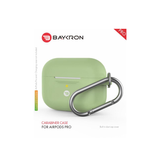 Baykron PT-P1AGR Silicone Case Airpods Pro W/Carabiner Avocado Green
