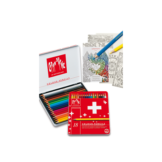 كاران داش - مجموعة ألوان خشبية مع بطاقات للتلوين