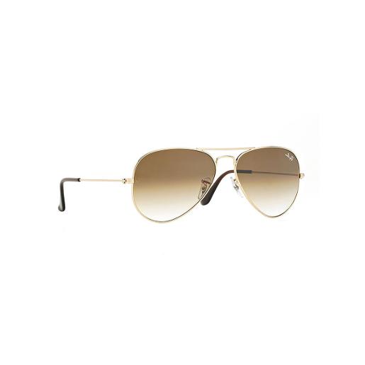 Ray-Ban Rb3025 001/51 58-14 Aviator Gradient Sunglasses In Polished Gold/Light Brown