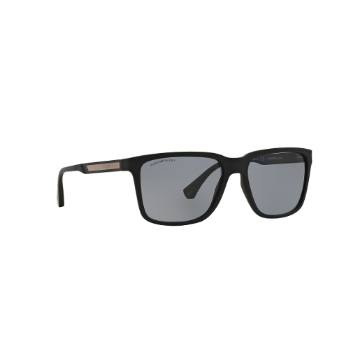 Emporio Armani Ea4047 5063/81 Wayfarer Polarized Sunglasses, Matt Black/Grey