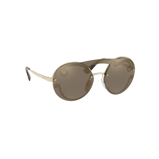 Prada PR65TS ZVNODW Round Sunglasses Silver Mirrored