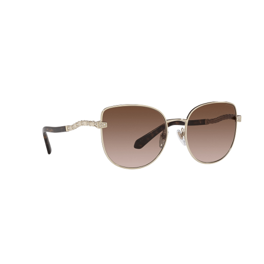 Bvlgari Bv278 Cat Eye Polyamide Standard Brown Gradient 56 Metal Sunglasses