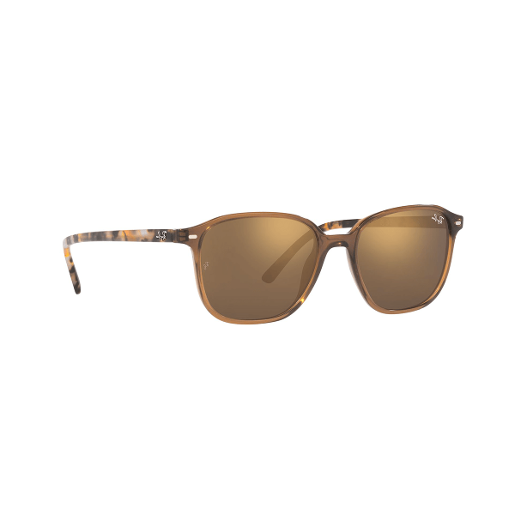 Ray Ban Rb6636 Square Crystal Standard Light Brown Mirror Gold 53 Acetate Sunglasses