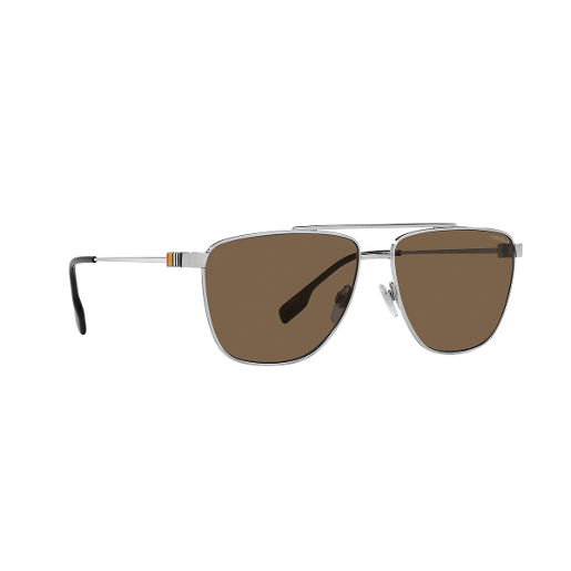 Burberry Be1005 Pilot Polyamide Standard Dark Brown 61 Metal Sunglasses