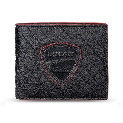 Ducati Corse Riparo Black Genuine Leather Wallet For Men