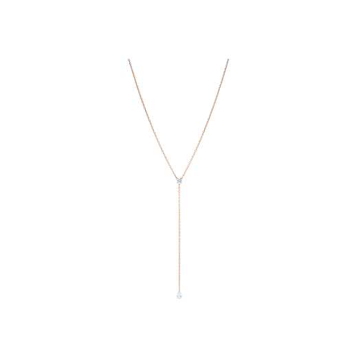 Swarovski Attract Soul Y Necklace White Rose Gold Tone Plated