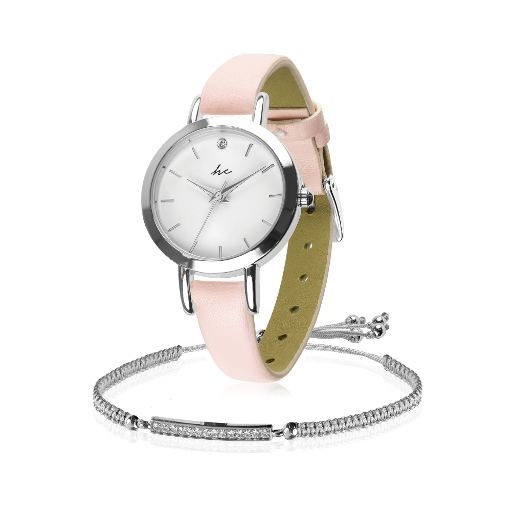 Hc Dream Collection  Pink And Silver Watch And Bracelet